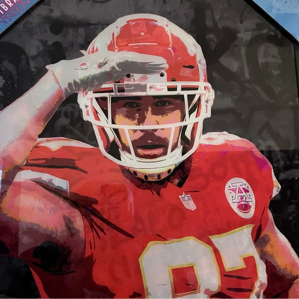 TRAVIS KELCE Vibrant Visions Sports Wall Art 87 Kansas City Chiefs 16x20 NEW NIB